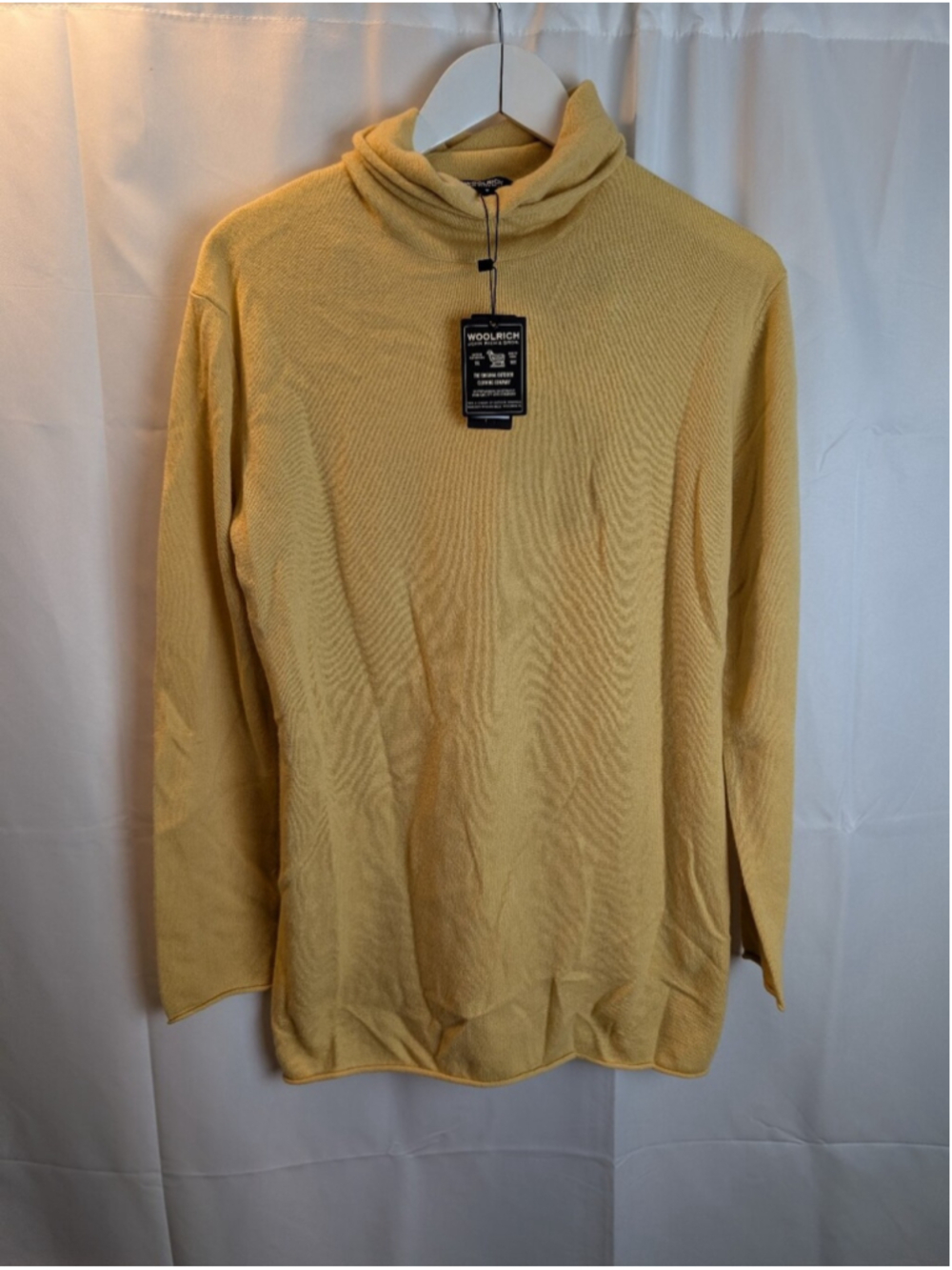 Woolrich Women’s Yellow Wool Cashmere Turtleneck Knit Sweater Sz S BNWT